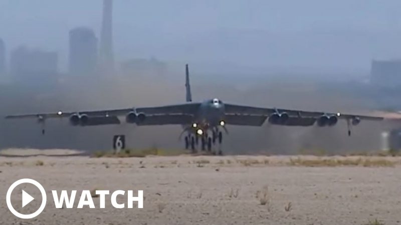 Footage Shows Gigantic B-52 Bomber Taking Off