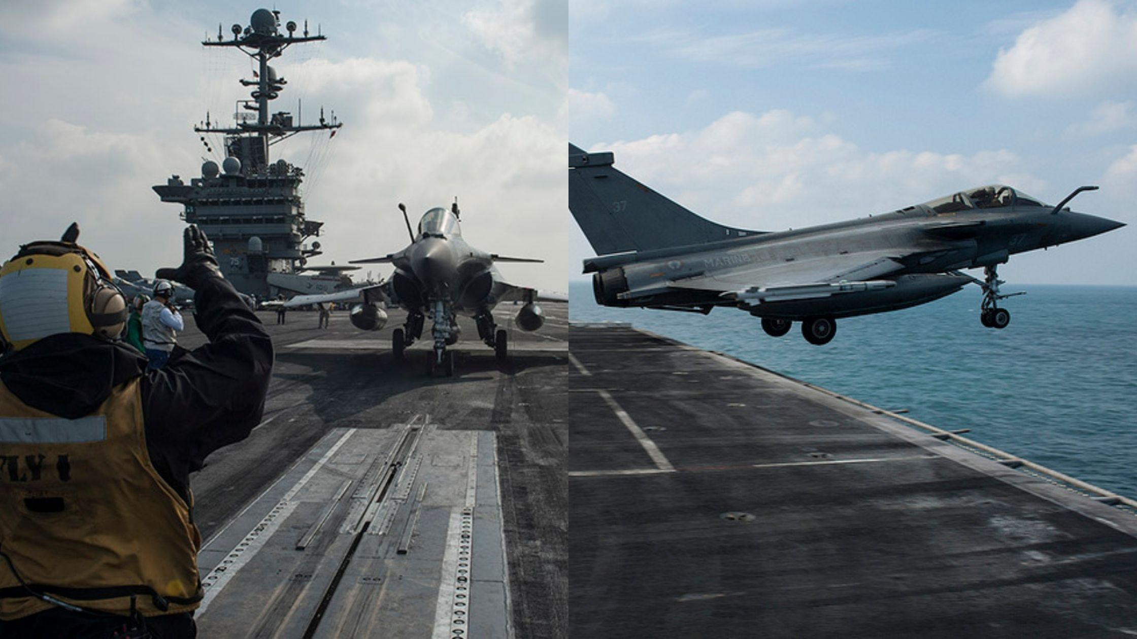 Photos Of French Rafale Fighters Operating From US Aircraft Carrier
