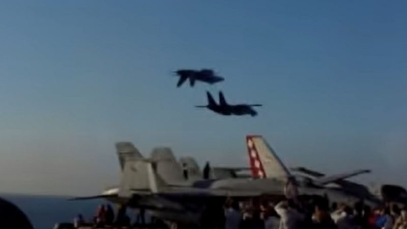 Have You Seen An Inverted F/A-18 On Top Of A F-14 Tomcat?