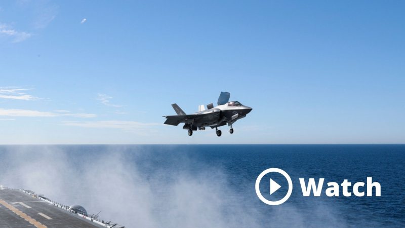 Watch F-35B Fighter Aircraft Landing On USS Tripoli For The First Time