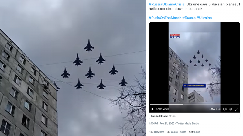 Media Outlets Share Fighter Jet Videos From An Airshow As Russian Jets Invading Ukraine